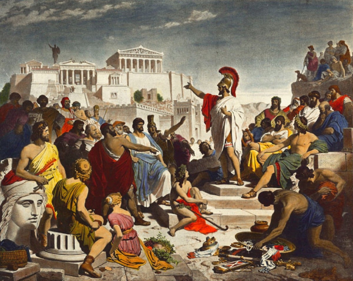 Pericles delivering the funeral oration in Athens, painted by Philipp Foltz in 1852