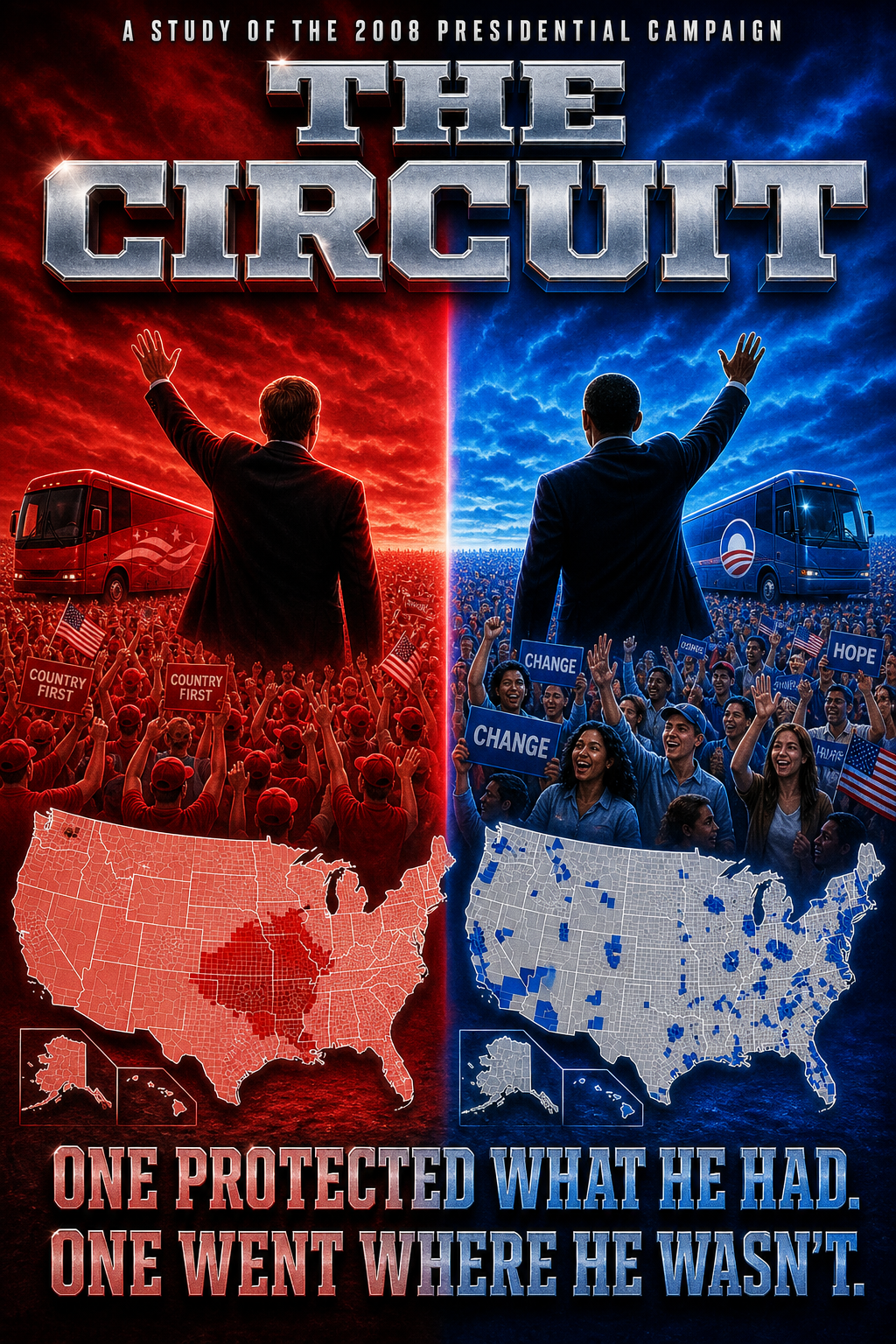 AI-generated movie poster for Turning Out the Base or Appealing to the Periphery? An Analysis of County-Level Candidate Appearances in the 2008 Presidential Campaign