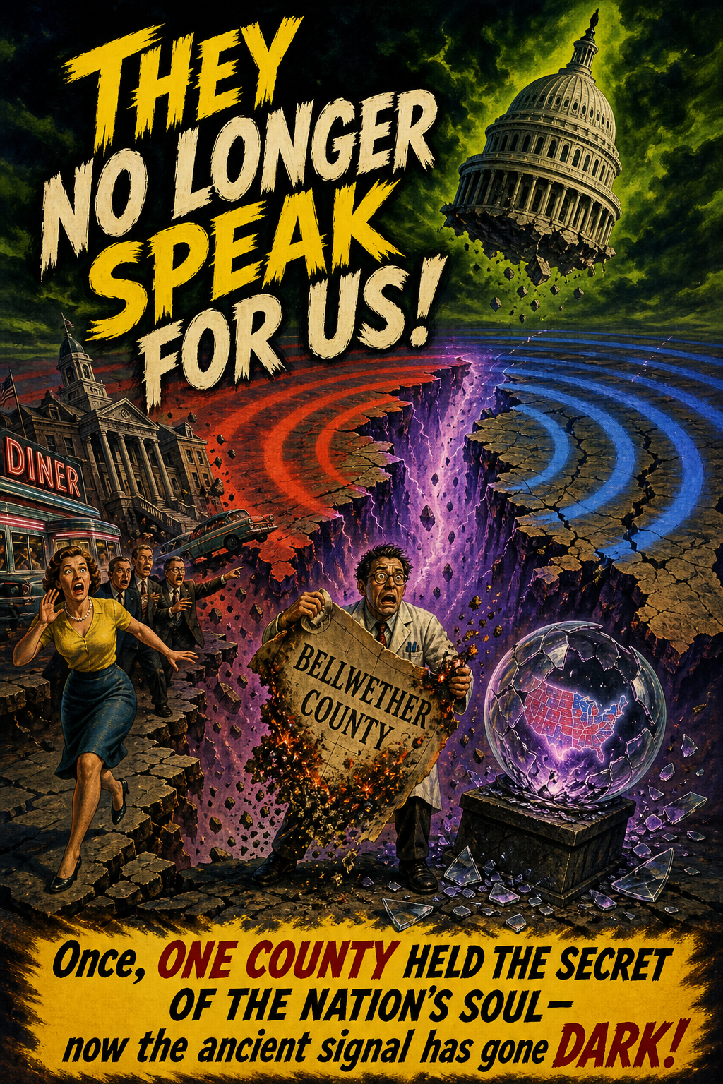 AI-generated movie poster for Reconsidering Bellwether Locations in U.S. Presidential Elections