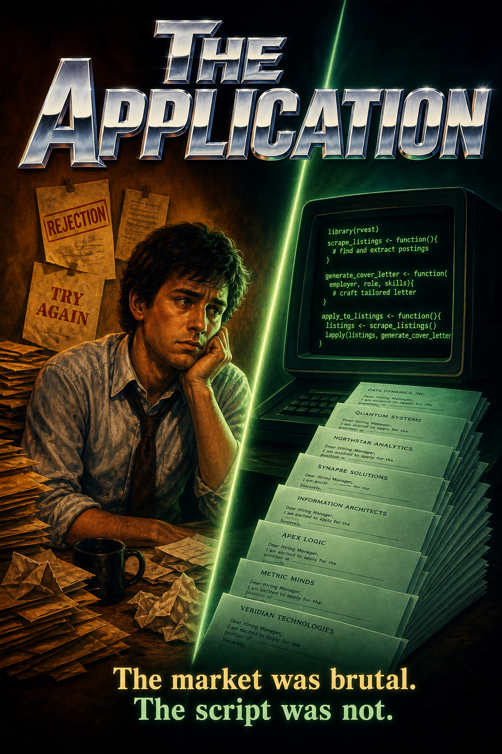 AI-generated movie poster for The Job Market’s First Steps: Using Research Tools to Simplify the Process