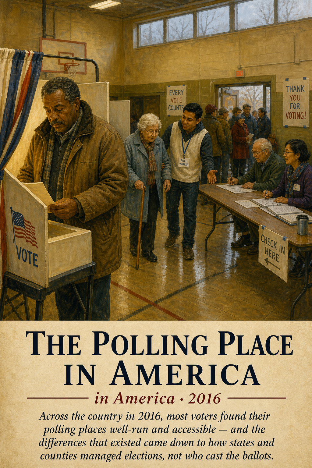 AI-generated movie poster for Polling Place Quality and Access