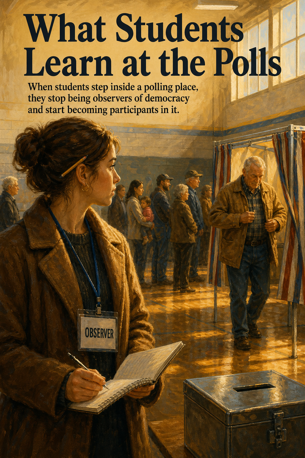 AI-generated movie poster for Pedagogical Value of Polling Place Observation By Students