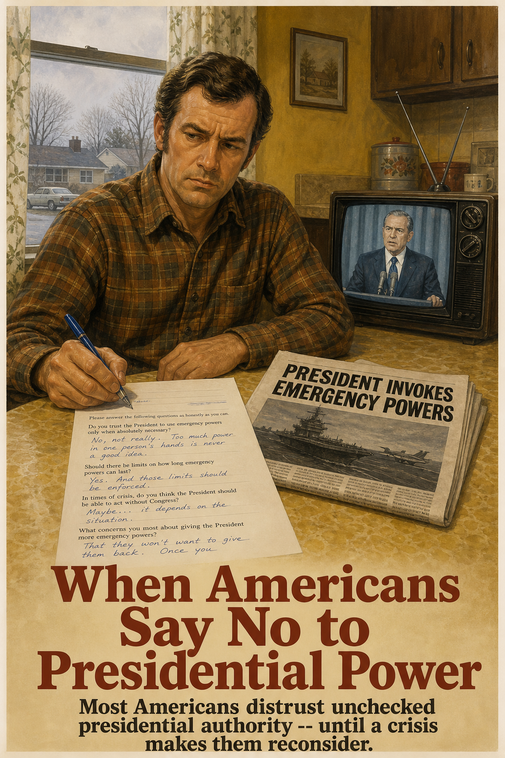 AI-generated movie poster for Unilateral Powers, Public Opinion, and the Presidency
