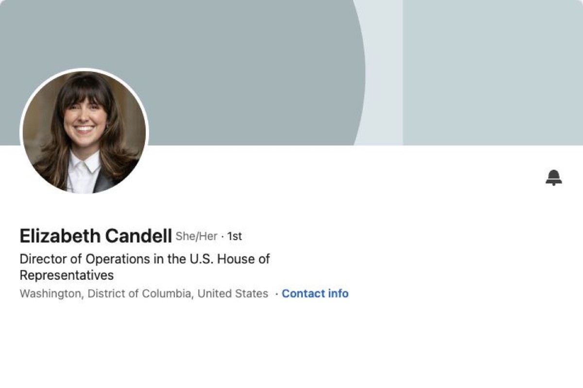 Screenshot of Elizabeth Obrand's LinkedIn profile.