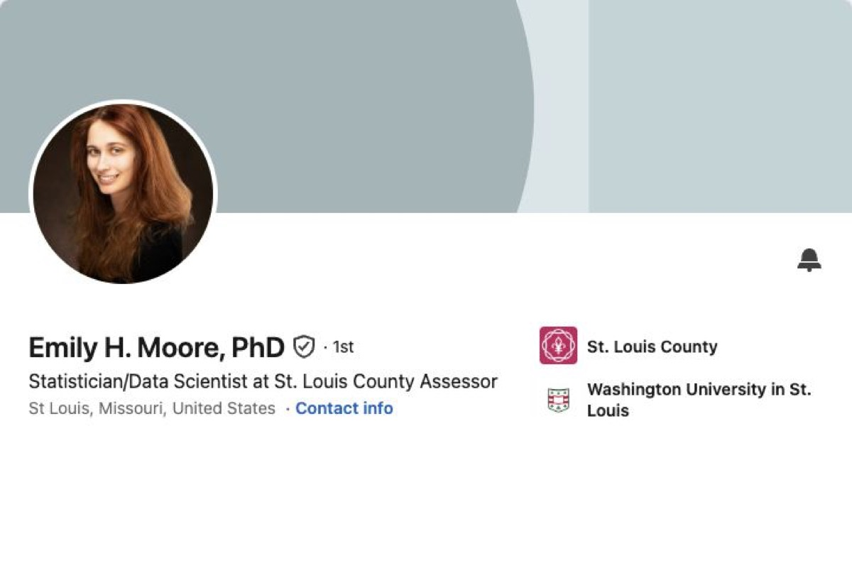 Screenshot of Emily Moore's LinkedIn profile.