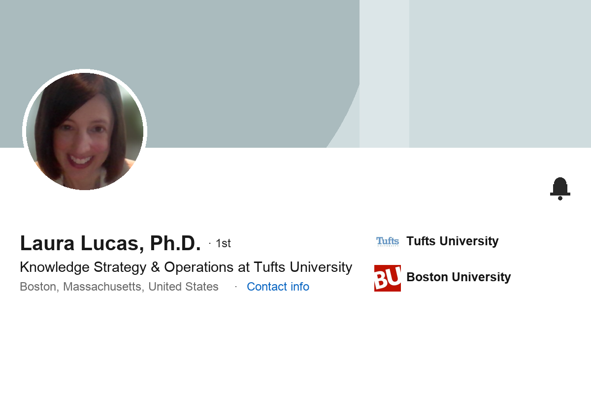 Screenshot of Laura Lucas's LinkedIn profile.