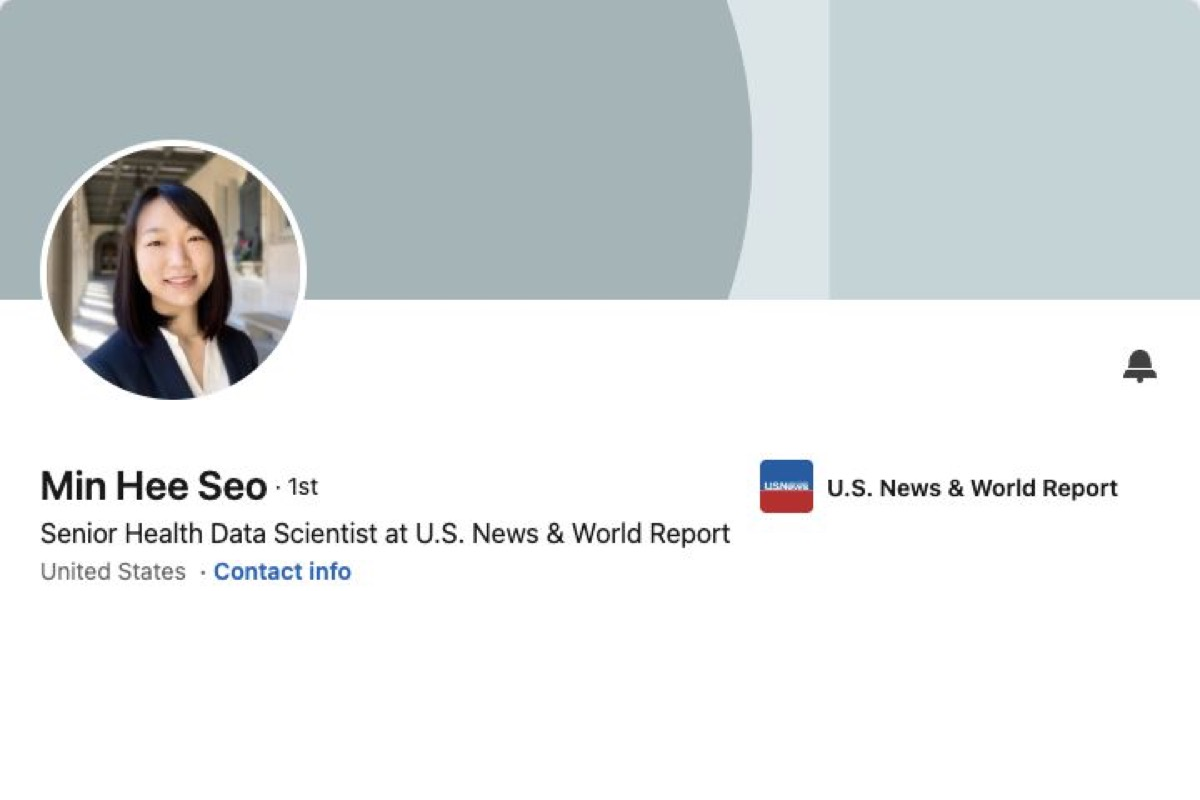 Screenshot of Min Hee Seo's LinkedIn profile.